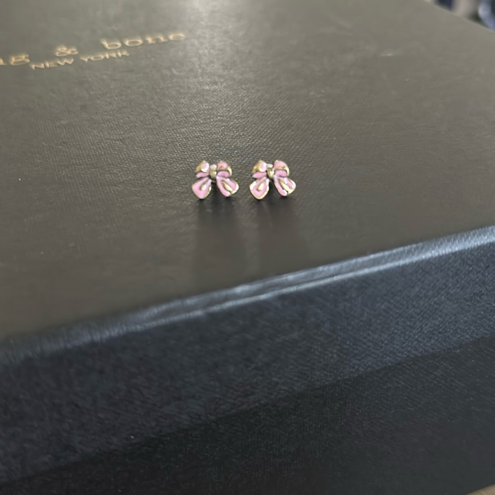 Little pink bow earrings
